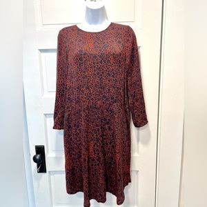 LILLA P. Geometric Print Red/Blue Long Sleeve Dress 🟥🔹